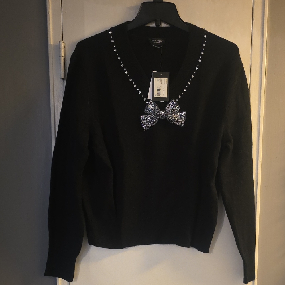 Black Kate Spade Sweater with Embellished Bows
